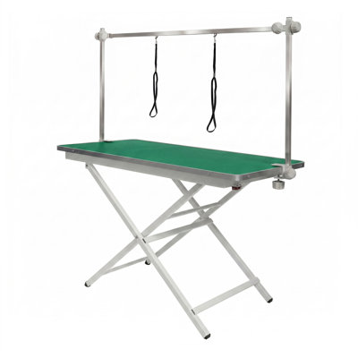 ApexDesk ProPaw Series 46" x 24" Dog Grooming Table, Foldable Heavy Duty Steel Frame, Adjustable Height (28.75"/33.82"), Height-Adjustable Grooming Arm, Non-Slip Waterproof Top, 260 lb Capacity