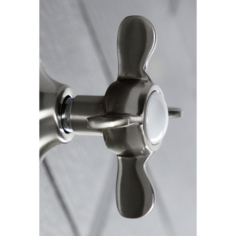 Kingston Brass Single-Handle Wall Mount Three-Way Diverter Valve with Trim Kit, Brushed Nickel