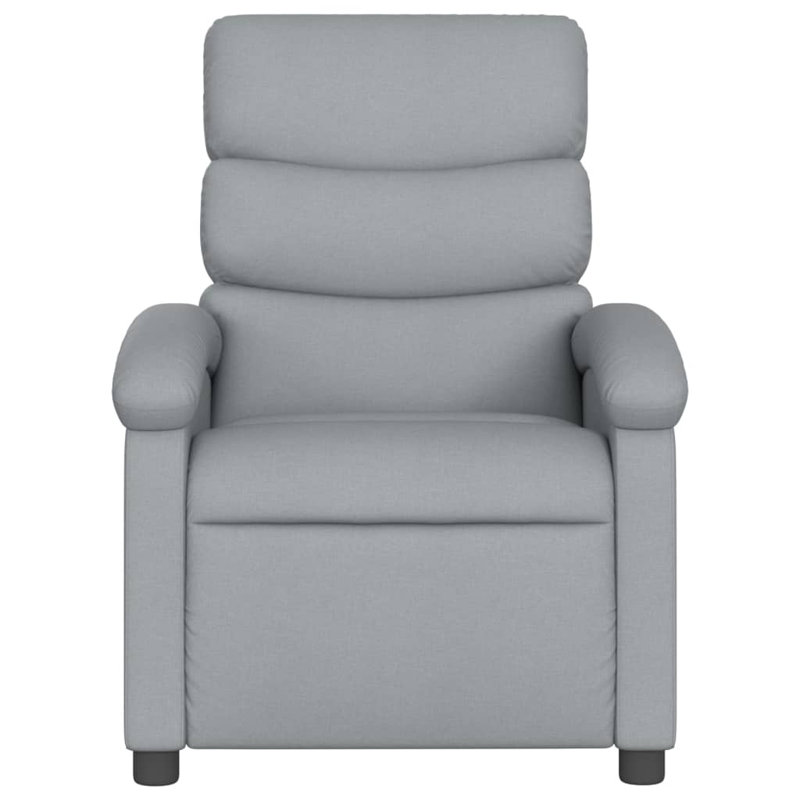 Upholstered Massage Chair, Light Gray Polyester, Manual