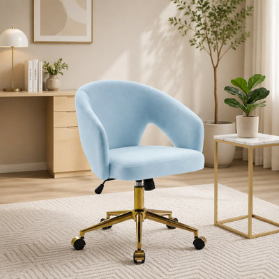 Chaise de bureau ergonomique avec mousse à mémoire de forme et piètement en métal doré