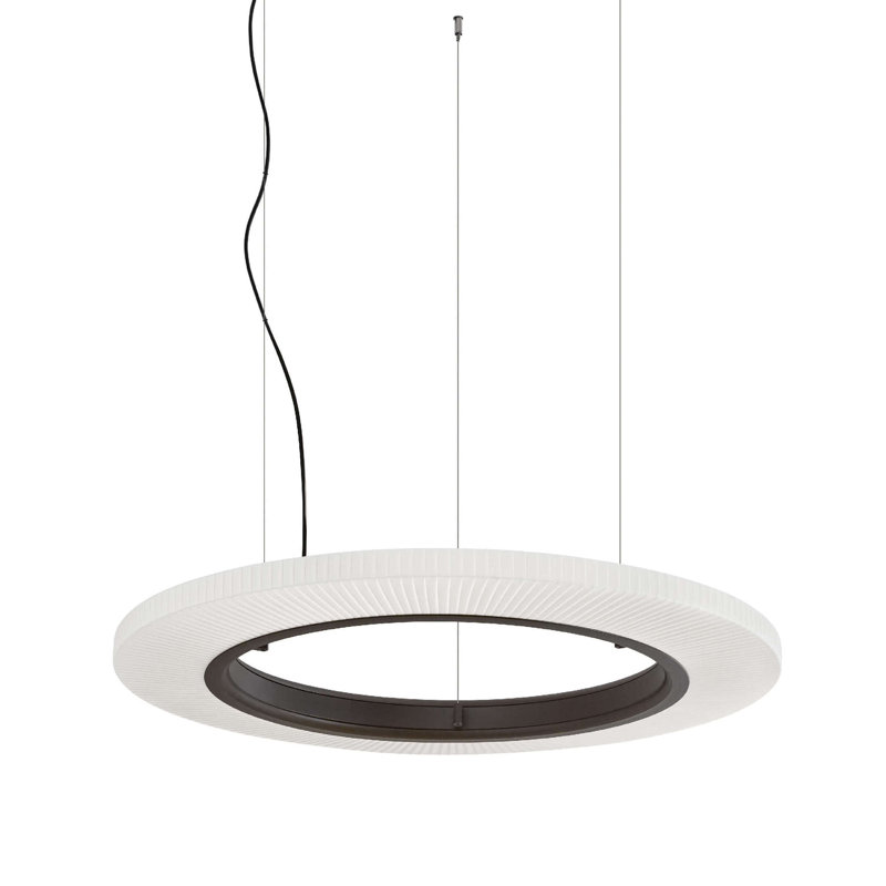 Roda - Luminaire suspendu à intensité variable à DEL S / 90 - À intensité variable 0-10 V - À distance - Cadre brun, Blanc