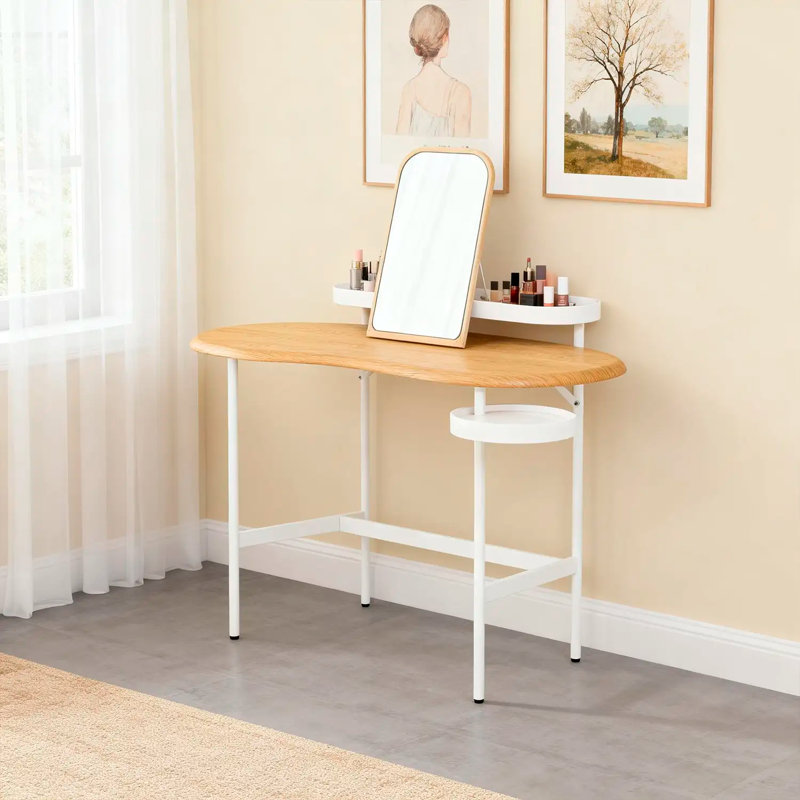 Flow Dressing Table with Side Shelf, Oak