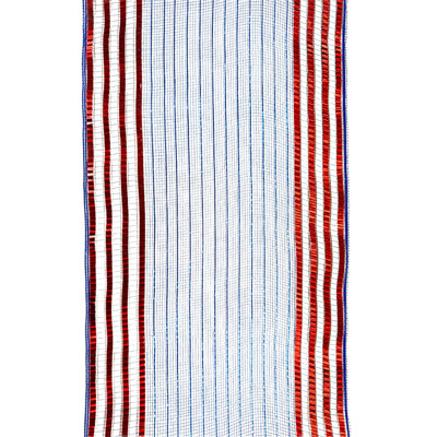 Ribbon Matte Foil Mesh Red White Blue 10" X 10YD