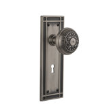 Egg & Dart Interior Mortise Door Knob with Mission Long Plate