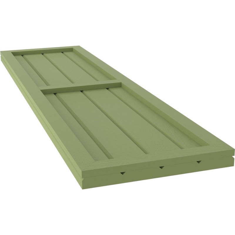Deux volets à panneaux égaux Americano (par paire), Vert mousse, 46", 14"