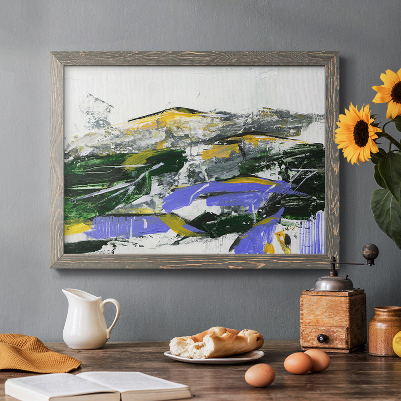 Silent Mountain II- Rustic Framed Gallery Wrapped Canvas, Gray Framed, 28" H x 42" W x 1.5" D