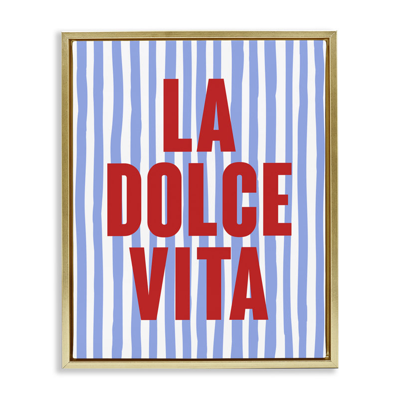 Art mural encadré "La Dolce Vita" par House of Lulu, H 21 po x l 17 po, Cadre flottant métallique doré