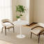 Table bistro ronde 31,5 pouces avec plateau en faux marbre, structure en métal robuste facile à assembler-1186484187