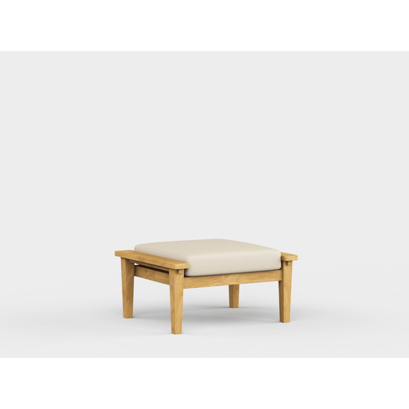Savannah Outdoor Teak Ottoman, Spectrum Indigo