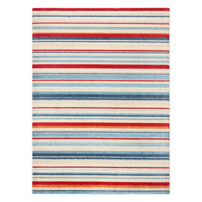 TOWN & COUNTRY EVERYDAY Rio Multicolor Stripe Outdoor Rug Red/Multi
