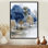 «Blue Gray Watercolor Maple Tree Forest In Canada», reproduction d'art sur toile bleu érable