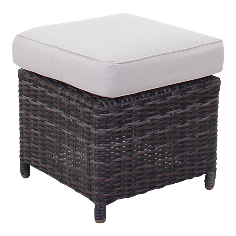 Repose-pieds d'extérieur avec coussin, Argent