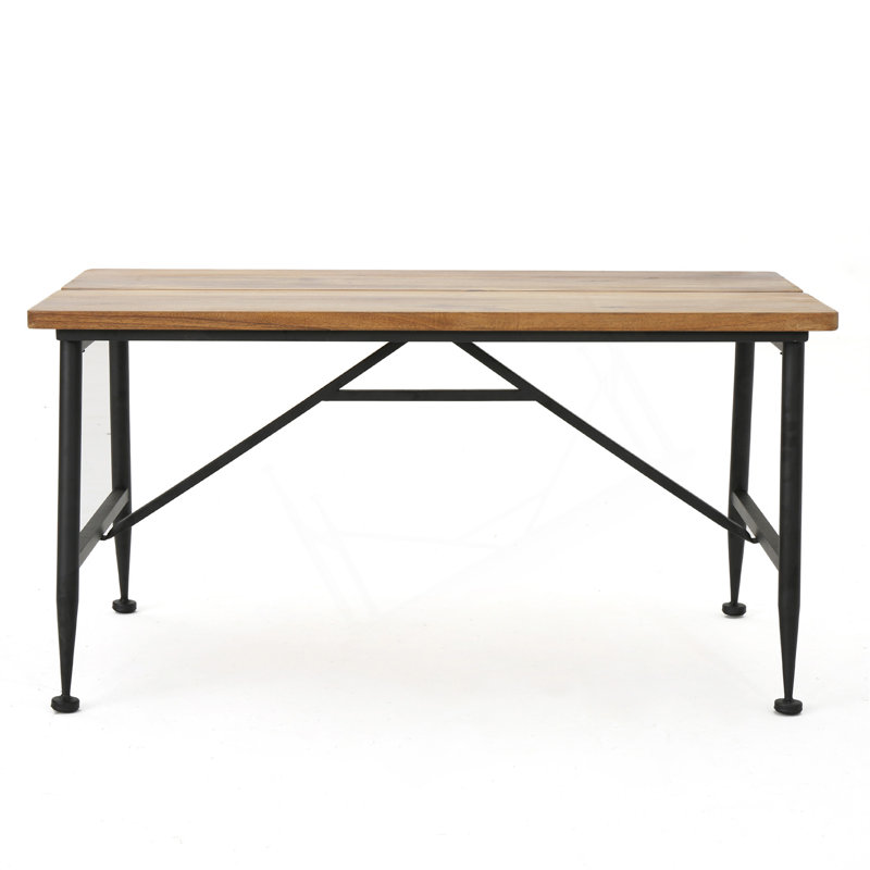 Table basse industrielle en bois et métal avec plateau en acacia antique, pour espaces modernes et rustiques