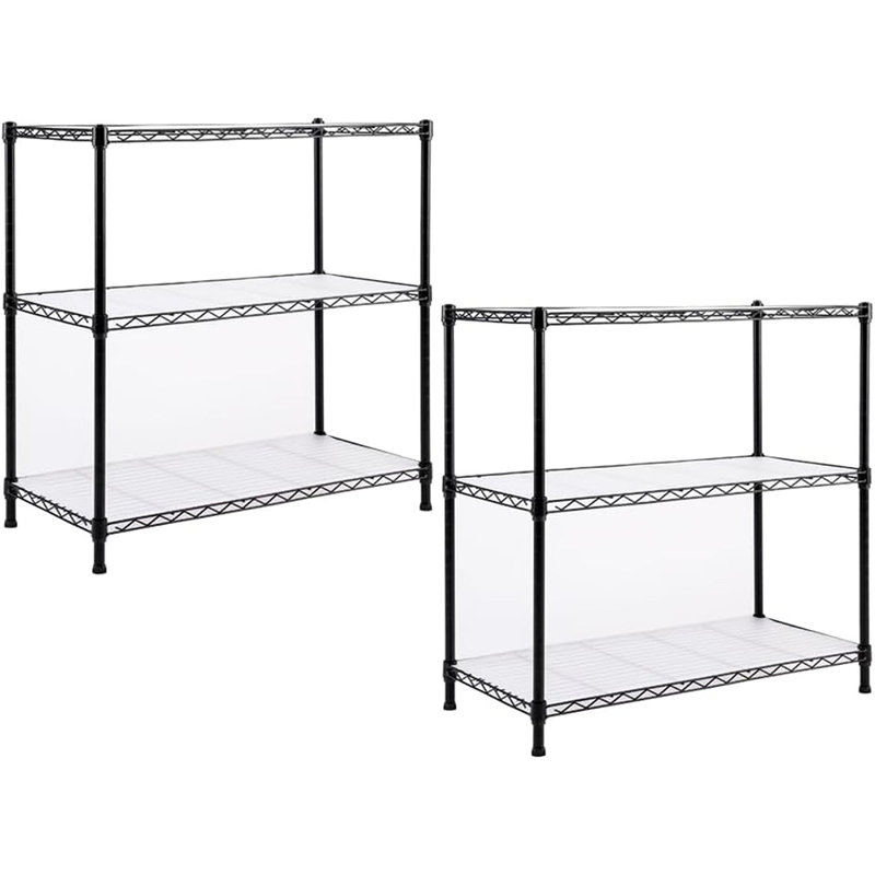Ensemble de 2 tablettes de rangement, étagère à 3 tablettes avec doublure à 3 tablettes ...