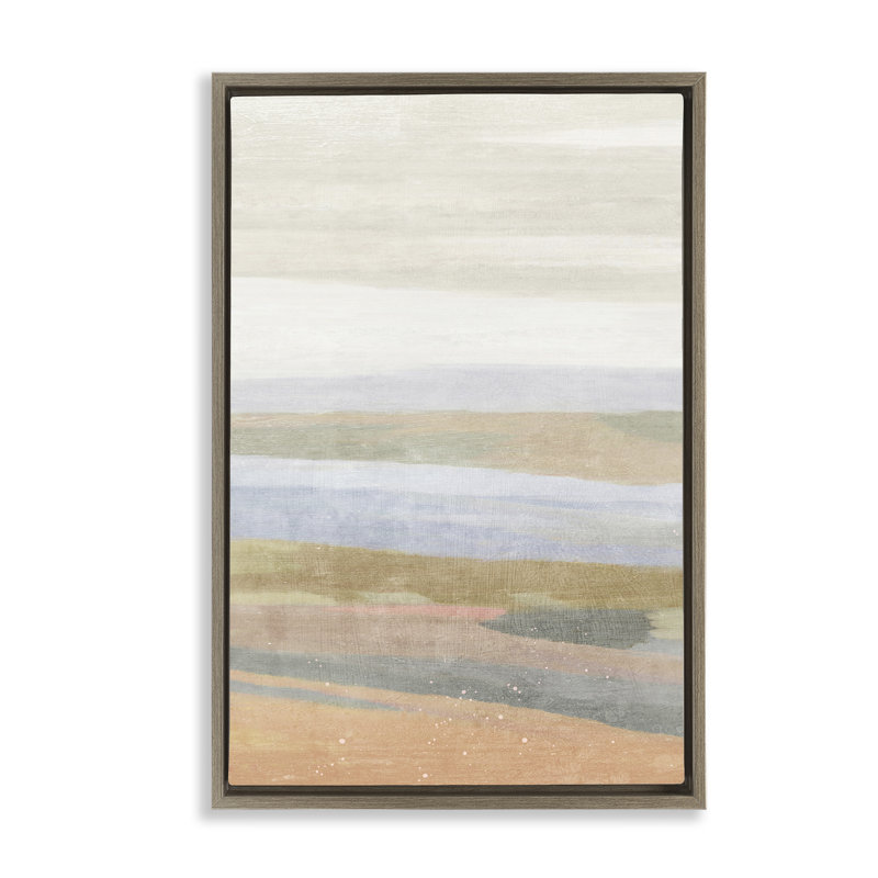 «Beach Dunes Abstraction» par Suzanne Nicoll, H 31 po x l 21 po x P 1,7 po, Cadre flottant orme Montalcino