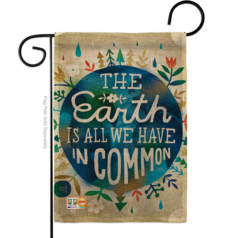 Drapeau de jardin 18,5 po x 13 po Earth in Common Inspiration Impressions