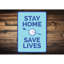 Plaque en aluminium Stay Home-58562347
