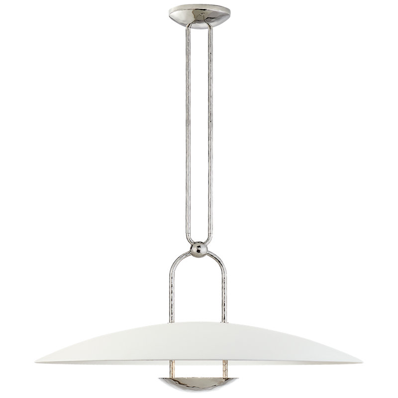 Ralph Lauren Cara 1 Light Small Pendant, Polished Nickel, 47.75" H x 40" W x 40" D