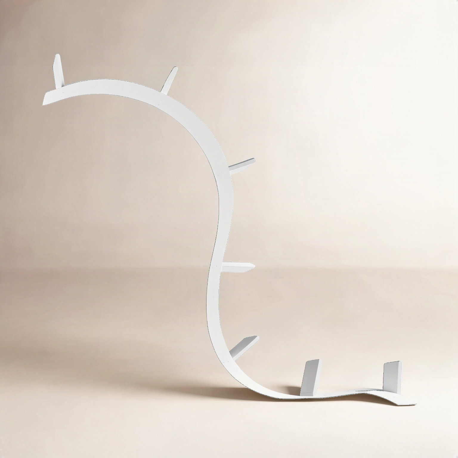 Bookworm Floating Bookcase, Short, Matte Aluminum