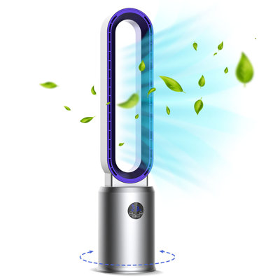 38” Bladeless Tower Fan With Remote, Air Circulator Cooling Fan For Indoor Use, 24 Speeds Settings, 12 Timer, Quiet Oscillating Fan For Home Bedroom Office