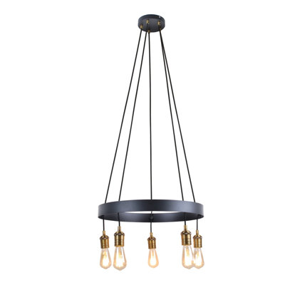 Graceville 5 - Light Black Cluster Pendant