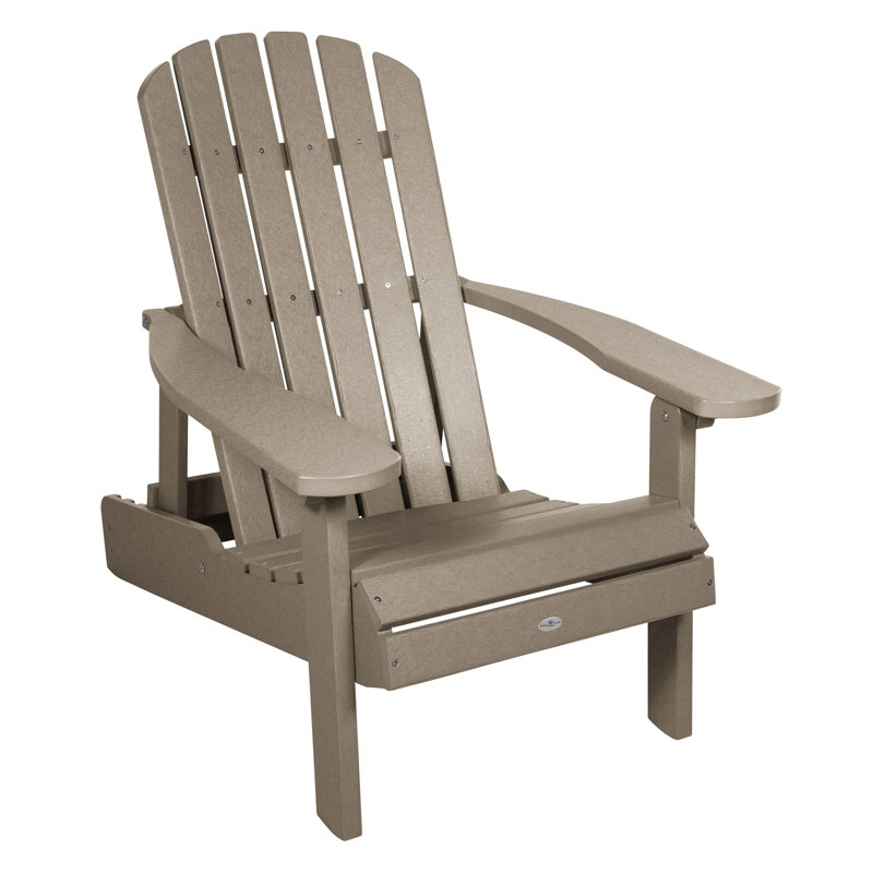 Chaise Adirondack pliante et inclinable Middiler, Beige