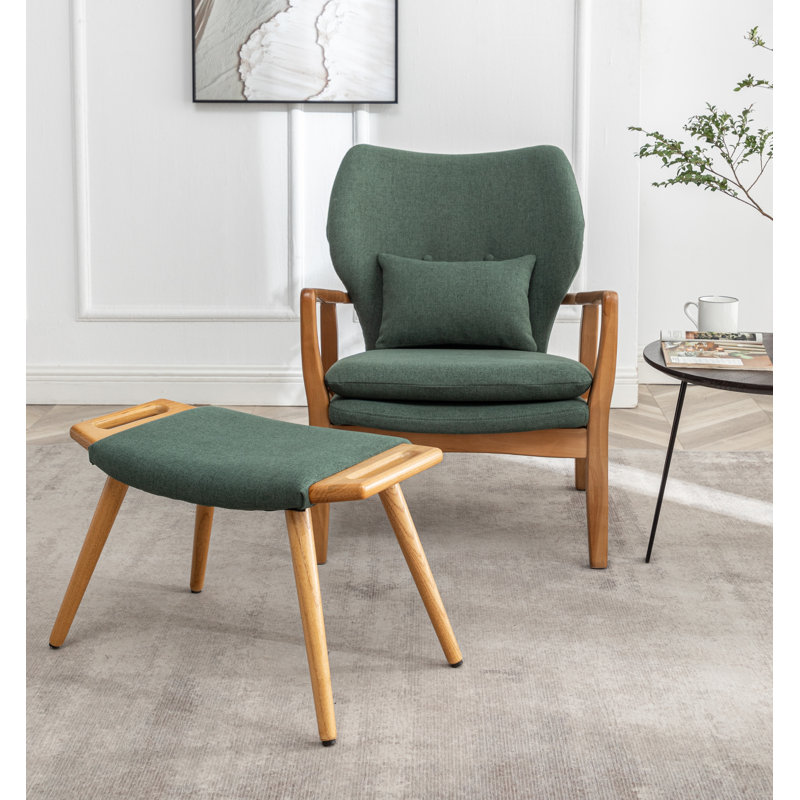 Méridienne avec repose-pieds 26 po Leifer, Polyester vert