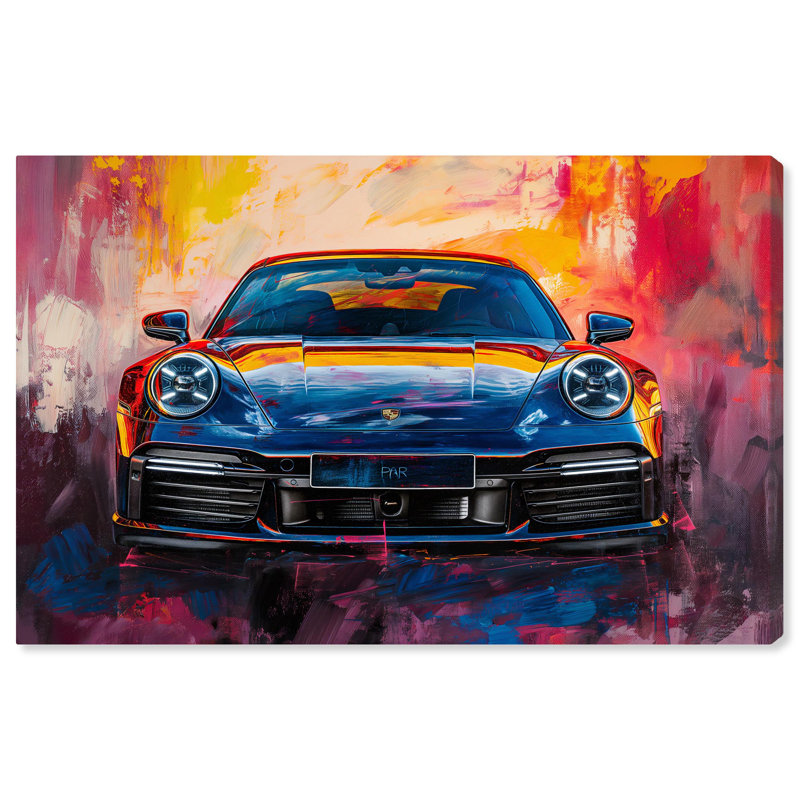 Les peintures de voitures de luxe de couleur de velours de la voiture par Art Remedy, H 20 po x l 30 po x P 1,5 po