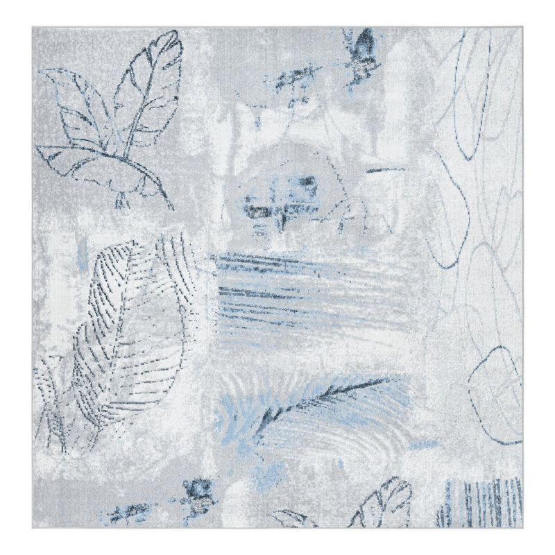 Lamm Floral Indoor Rug, Square 7'10"