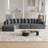 Boneless 131.1-Inch Chenille Sectional Sofa Set, Modern Cloud-Shaped Curved Sofa, Includes 10 Pillows, Living Room Fabric Corner Sofa, L-Shaped Modular Sofa-1034890500