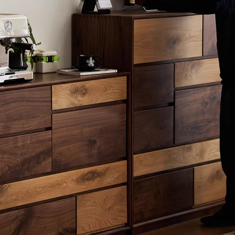 Armoire d'appoint en noyer massif, H 38,98 po x L 38,98 po x l 16,14 po