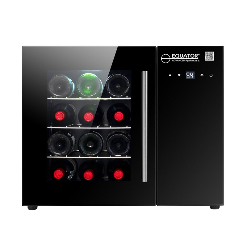 12 Bottles Countertop Wine Refrigerator Black Touch Control 110V