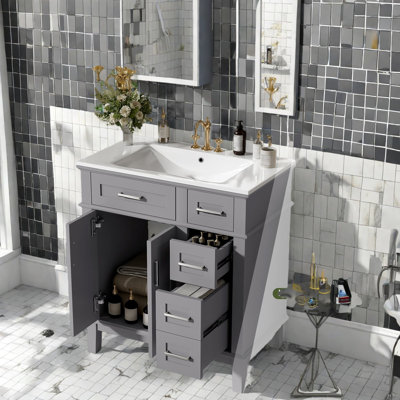 Dans le meuble-lavabo et le lavabo, meuble-lavabo moderne en bois MDF pour la maison