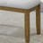 Walnut Oak Dining Bench In Light Gray Fabric With Tufting