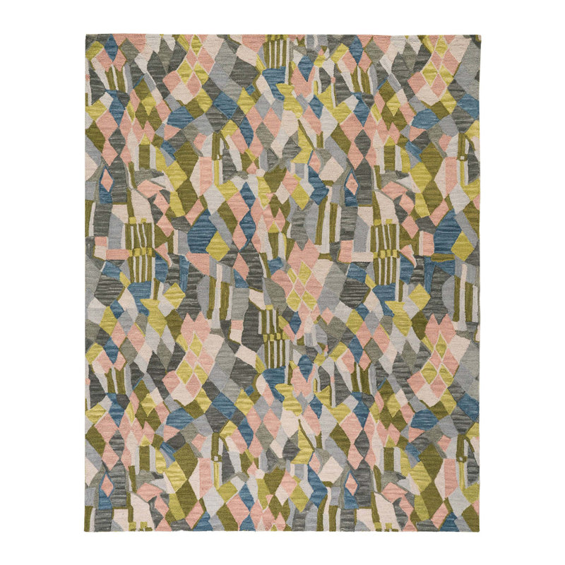Deer Leap Wool Abstract Area Rug, Rectangle 7'6" x 9'6"