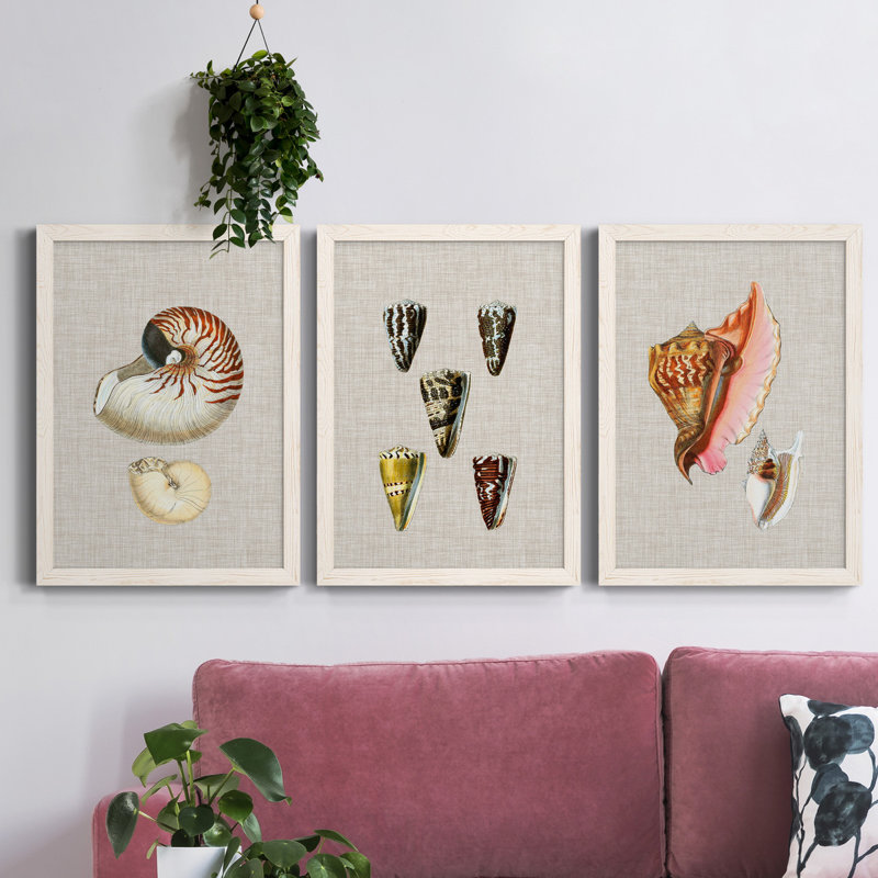 «Cool Gears I», ensemble de 3 peintures sur toile encadrées, Blanc, H 31,5 po x l 47 po x P 1,5 po