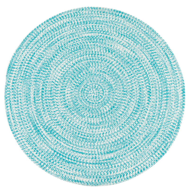 Tapis turquoise Longe, Rond 9 pi