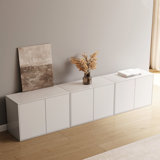 94.47in 6-door Combination Tv Cabinet, Ivory Color