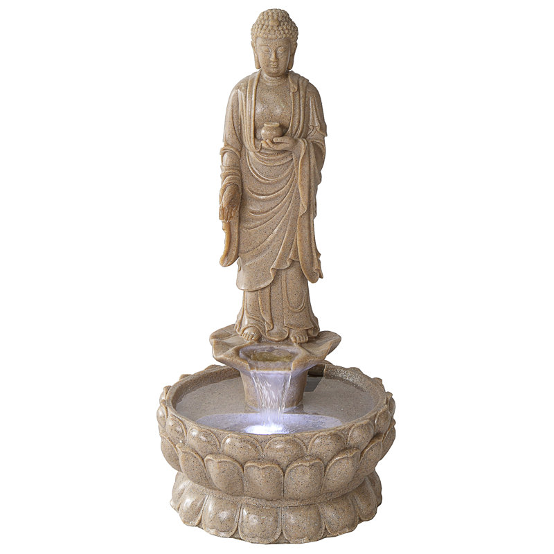 Fontaine de jardin lumineuse Earth Buddha