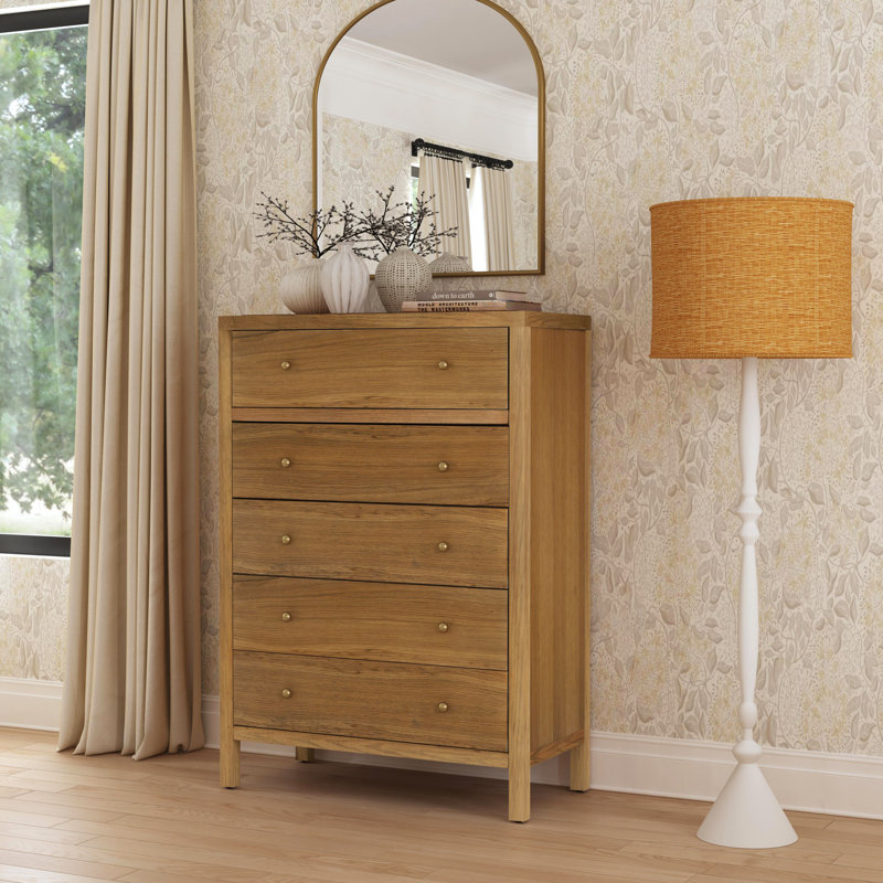 Commode 5 tiroirs Celine, Naturel