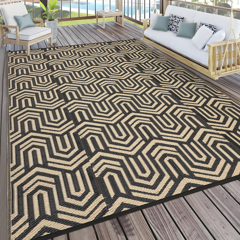 Tapis d'extérieur Modern Modern, Rectangle 120 po x 96 po, Brown