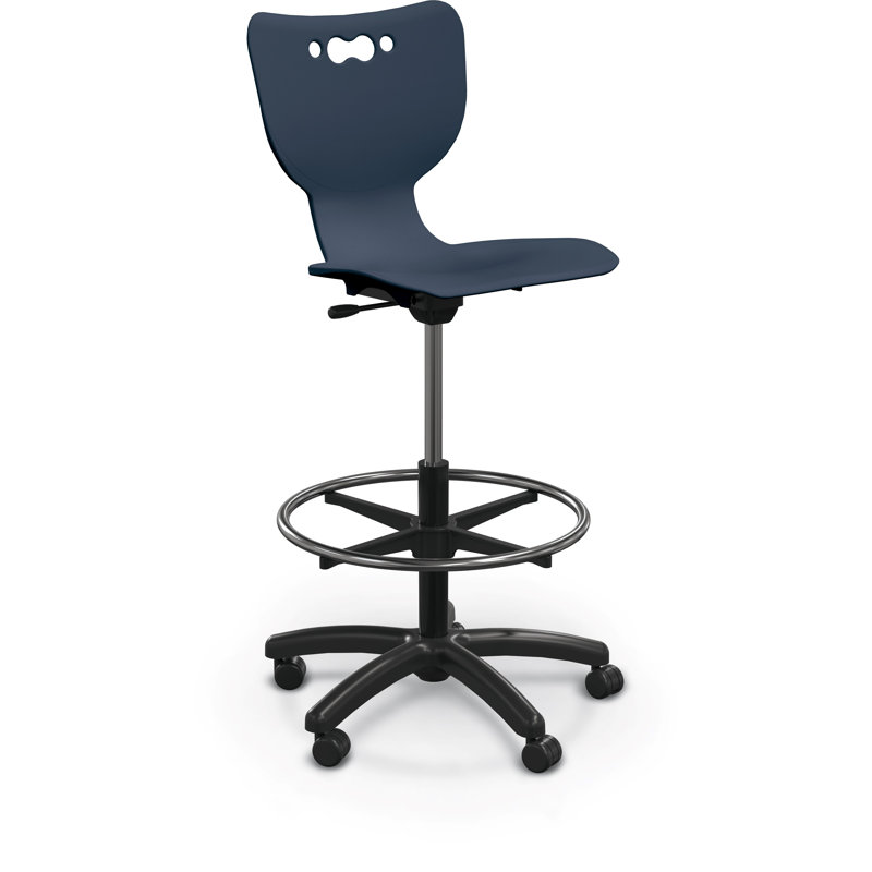 Tabouret de classe à cinq pieds avec roulettes Hierarchie, Bleu marine