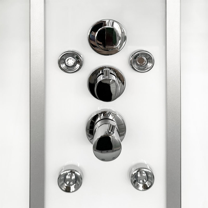 Vidalux Rectangular Steam Shower-Bluetooth and Touch Control Panel Whirlpool Bath 1700 x 850, White