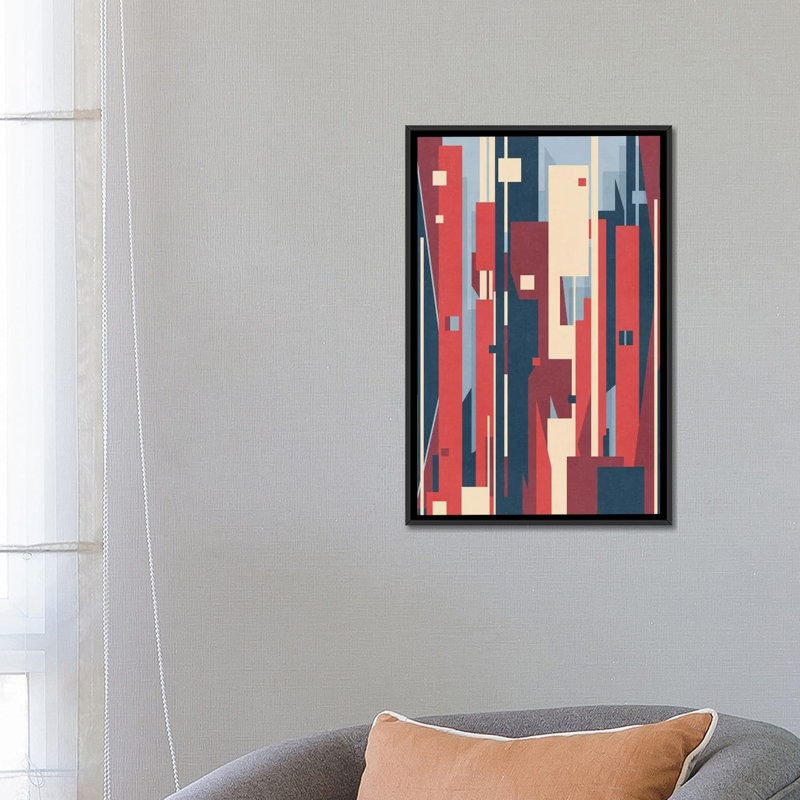« metropolis », reproduction d’impression sur toile tendue, H 26 po x l 18 po x P 1,5 po, Toile avec cadre noir, Pas de tapis