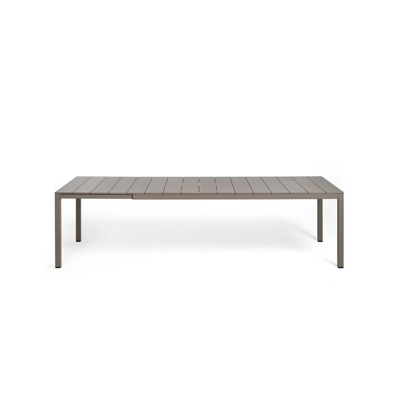 Rio Rectangular Metal Extendable Outdoor Dining Table , in. W in. D, Dove Gray, 29.92" H x 33.5" W x 82.68" L