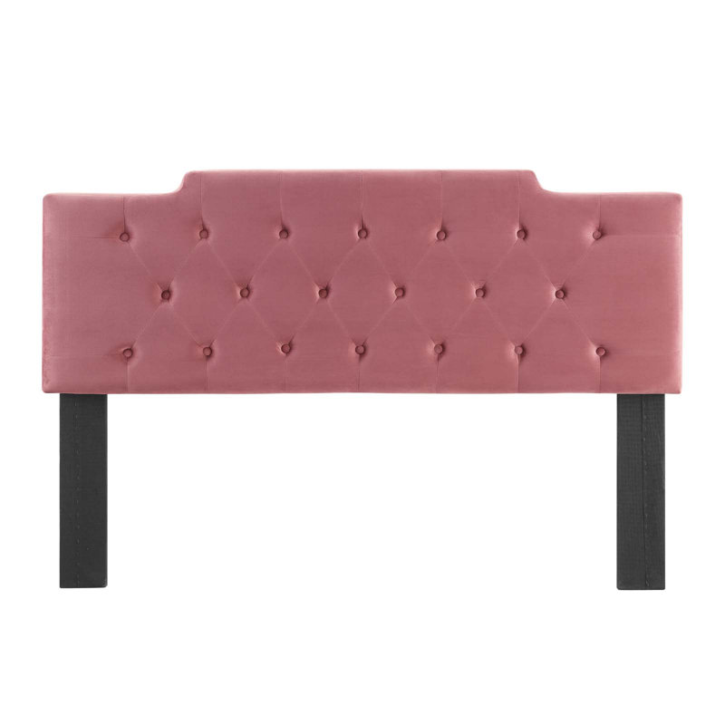 Juliet Tufted Performance Velvet Headboard, Charcoal, Queen