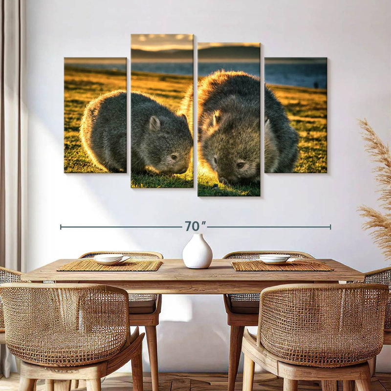 Brampt Wombats In The Field, 42" H x 68" W