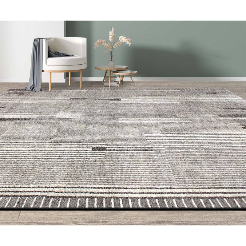 Tapis ivoire et taupe noué à la main de haute qualité, Rectangle 12 pi x 15 pi