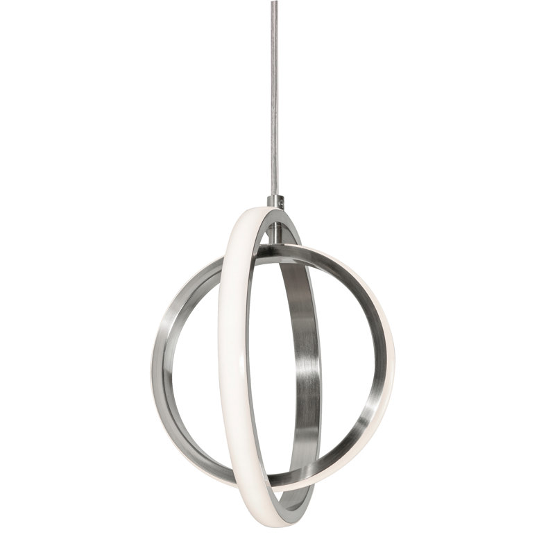 Luminaire suspendu à 2 lumières DEL avec accents, Nickel satiné