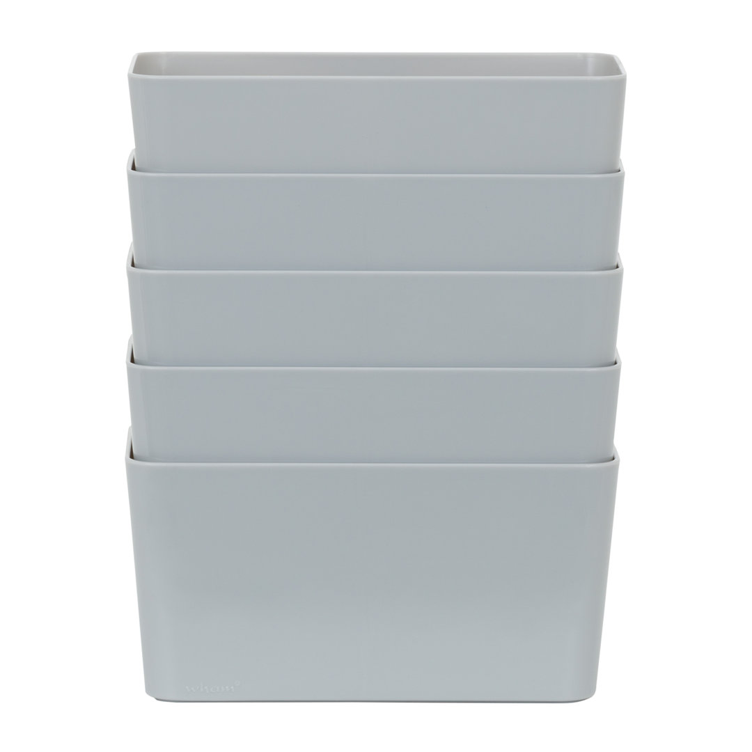 Wham 6.01 Studio Basket Rectangular Pack of 5 Cool Grey